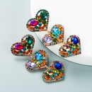 Fashion multilayer heartshaped alloy diamondstudded color glass earringspicture13