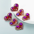 Fashion multilayer heartshaped alloy diamondstudded color glass earringspicture17
