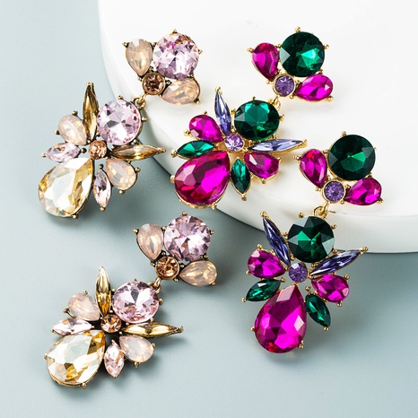 geometric alloy diamond full diamond colored glass diamond earrings's discount tags