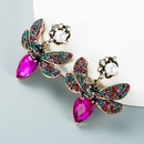 Fashion color diamond butterfly pearl earrings inlaid rhinestone earringspicture12