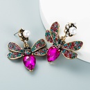Fashion color diamond butterfly pearl earrings inlaid rhinestone earringspicture13