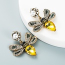 Fashion color diamond butterfly pearl earrings inlaid rhinestone earringspicture15