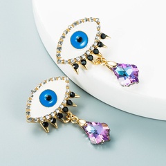 Personality alloy oil drop diamond eyes geometric earrings devil's eye earrings