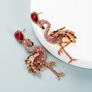 personality creative alloy inlaid rhinestone full diamond flamingo earrings animal earringspicture10