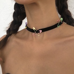 retro item decoration creative paper clip flannel clavicle chain