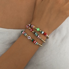 B1519 Weihnachts farb perlen armband elastische weiche Keramik runde Perlen Mode Hands eil grenz überschreitende Kontrast farbe einfache Schmuck