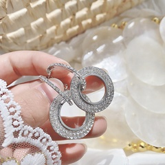 fashion earrings diamond personality circle earrings geometric ear jewelry
