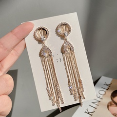 crystal earrings long tassel earrings fashion shell earrings