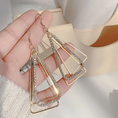 personality geometric fashion exaggerated earrings hollow triangle earrings