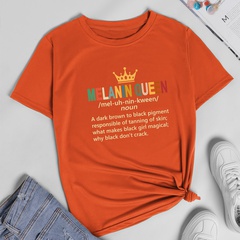 Creative color letter crown printing casual short-sleeved T-shirt women