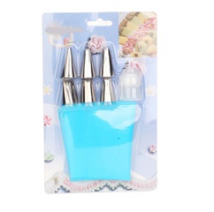 Stainless steel 6-head decorating mouth silicone set decorating mouth set cookie decorating mouth