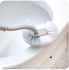 Brosse de toilette incurvée en forme de S à long manche brosse de toilette créative en gros