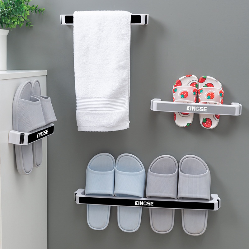 Salle de bain crative pantoufles non perfores tagre de rangement tagres de toilette tagre  serviettes tagre  chaussures tagre de couverture de pot de cuisine