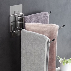 Porte-serviettes rotatif multi-barres porte-serviettes rotatif sans poinçon en acier inoxydable porte-serviettes de salle de bain