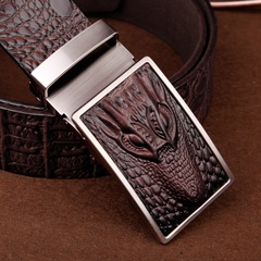 Men's belt automatic sliding buckle belt faucet leather leading crocodile pattern cowhide casual belt