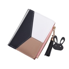 New style ladies wallet short color contrast stitching coin purse Korean style buckle zipper wallet wholesale