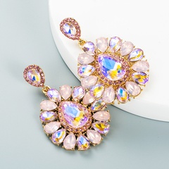 Boucles d'oreilles en diamant en verre coloré en forme de goutte de diamant de mode bijoux d'oreille