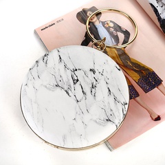 new round clutch bag marble pattern chain small round bag