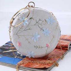 embroidery dinner bag round evening bag clutch bag