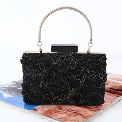Cross-Border Pearl Embroidery Dinner Bag Handmade Retro Clutch Bag Women's Evening Bag Banquet Clutch with Handle