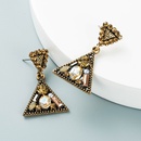 Kreative mehrschichtige mit Diamanten besetzte geometrische Ohrringe aus Dreiecklegierungpicture12