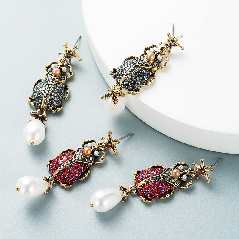 Boucles d39oreilles insectes cratifs en acrylique imitation perle boucles d39oreilles de style exagr bijoux de mode