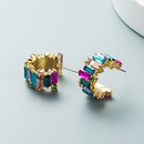 alloy diamondstudded personality simple Cshaped earrings color earringspicture14