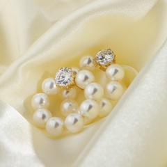 European and American classic circle popular elegant ring pearl earrings