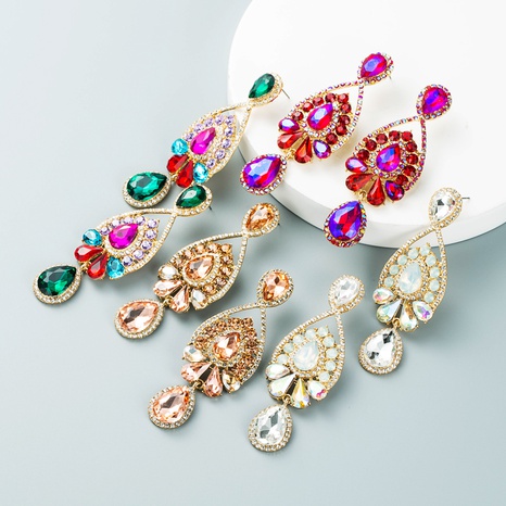 personality alloy diamond glass diamond earrings's discount tags