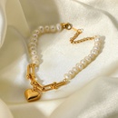 Bracelet pendentif en forme de coeur avec boucle en fer  cheval en acier inoxydable plaqu or 18 caratspicture9