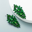 Retro eingelegte farbige Diamanten mehrschichtige Weidenblattfrmige StrassBlumenohrringepicture13
