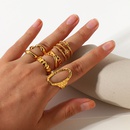 Europische und amerikanische Mode geometrisches Kettenkreuz offener Ring 18K vergoldeter Edelstahlringpicture12