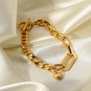 stainless steel Cuban chain oval chain oval small heart pendant OT buckle braceletpicture10