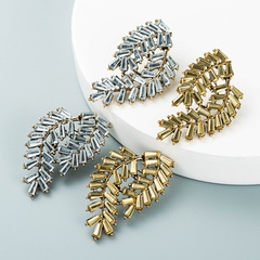 geometric alloy retro earrings wicker leaf earrings trend fashion jewelry earrings