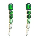 European and American exaggerated geometric long alloy inlaid super flash rhinestone temperament earringspicture12