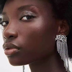 fashion color diamond series geometric long tassel claw chain earrings catwalk prom earrings accessories