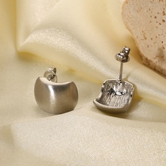 New Fashion Classic Plain Small Jewelry Stainless Steel Hoop Earrings C-shaped Earrings