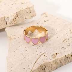 new fashion ring metal pink dripping heart-shaped ring fashion ring