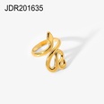 Europische und amerikanische Mode geometrisches Kettenkreuz offener Ring 18K vergoldeter Edelstahlringpicture17