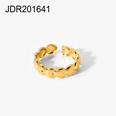 Europische und amerikanische Mode geometrisches Kettenkreuz offener Ring 18K vergoldeter Edelstahlringpicture21