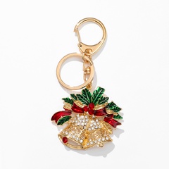 Christmas Series Bell Shape Keychain Christmas Gift Diamond Flower Basket Bell Keychain