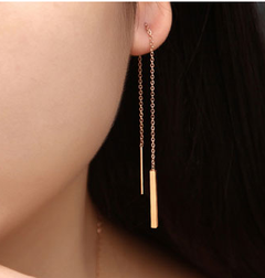 Korean fashion long earrings simple titanium steel personalized earrings