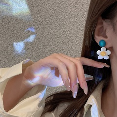 Korea simple flower earrings design sense summer acrylic earrings