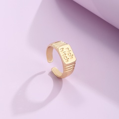European and American cross-border new fashion retro letter ring personality creative letter ripple opening adjustment ring