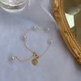 retro metal imitation pearl person head round brand bracelet necklace elegant braceletpicture23