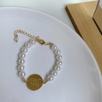 retro metal imitation pearl person head round brand bracelet necklace elegant braceletpicture26