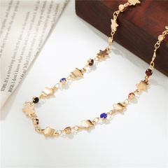 new product color diamond five-pointed star necklace female fashion creative handmade chain necklace