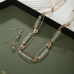 Europe and America Cross Border Necklace Earrings Jewelry Temperament Shaped Micro Glass Bead Irregular Pin Necklace Necklace and Earrings Suite