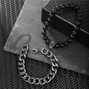 CrossBorder Hip Hop Natural Stone Set Bracelet Mens Micro Inlaid Zircon Skull Chain Bracelet Combination Set Braceletpicture21