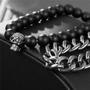 CrossBorder Hip Hop Natural Stone Set Bracelet Mens Micro Inlaid Zircon Skull Chain Bracelet Combination Set Braceletpicture20